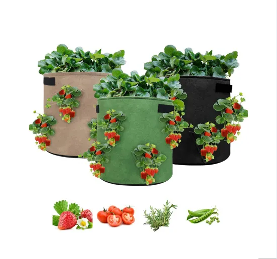 Fabric Grow Pot Vegetable Flower Herb Strawberry Planter Garden Flower Planting Pots Felt Grow Bag